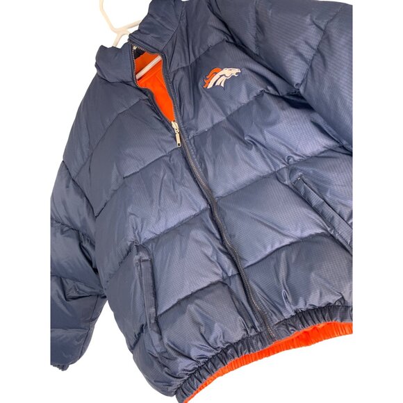 Denver Broncos Starter Reversible Jacket Navy/Orange Large NFL Down-Filled Winte - Picture 2 of 10